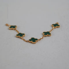 Van Cleef & Arpels VCA 5 Motifs Alhambra Bracelet Malachite 2020