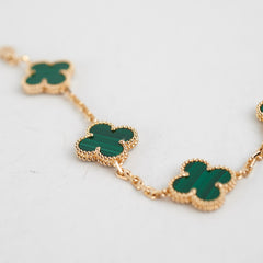 Van Cleef & Arpels VCA 5 Motifs Alhambra Bracelet Malachite 2020