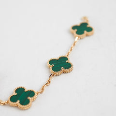 Van Cleef & Arpels VCA 5 Motifs Alhambra Bracelet Malachite 2020