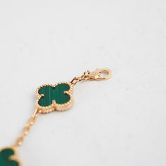 Van Cleef & Arpels VCA 5 Motifs Alhambra Bracelet Malachite 2020