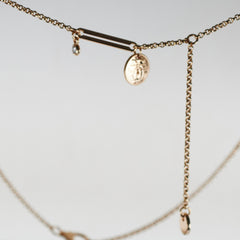 Hermes Ex- Libris Pendant Rose Gold One Diamond Necklace