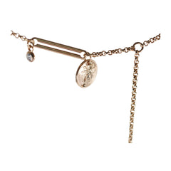 Hermes Ex- Libris Pendant Rose Gold One Diamond Necklace
