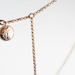 Hermes Ex- Libris Pendant Rose Gold One Diamond Necklace