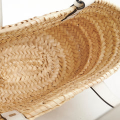 Loewe Small Woven Raffia Tote Cream