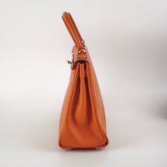 Hermes Kelly 28 Orange P Square Stamp