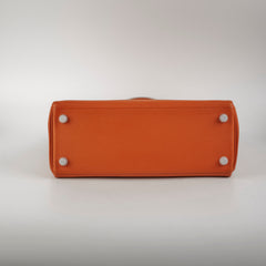 Hermes Kelly 28 Orange P Square Stamp