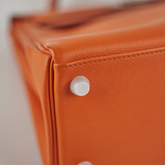 Hermes Kelly 28 Orange P Square Stamp