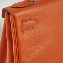 Hermes Kelly 28 Orange P Square Stamp