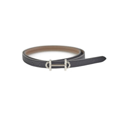Hermes Gamma Reversible Belt 75cm Noir/Etoupe