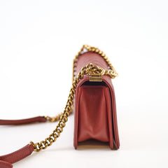 Chanel Medium Boy Flap Bag Brick Red Caviar 20 series