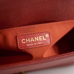 Chanel Medium Boy Flap Bag Brick Red Caviar 20 series