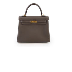 Hermes Kelly 25 Gris Etain Togo Gold Hardware Z Stamp