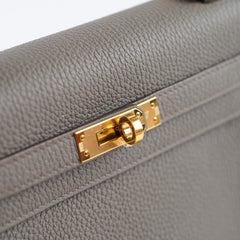 Hermes Kelly 25 Gris Etain Togo Gold Hardware Z Stamp