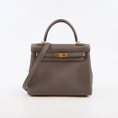 Hermes Kelly 25 Gris Etain Togo Gold Hardware Z Stamp