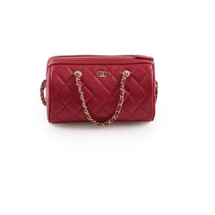Chanel Mini Bowling Bag Caviar Red