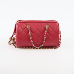 Chanel Mini Bowling Bag Caviar Red