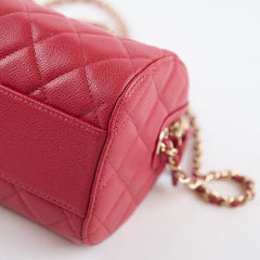 Chanel Mini Bowling Bag Caviar Red