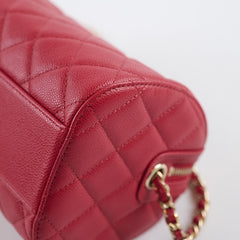Chanel Mini Bowling Bag Caviar Red