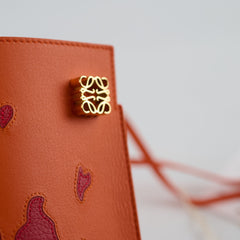 Loewe Howl's Moving Castle Calcifer Dice Pocket bag Calfskin Orange