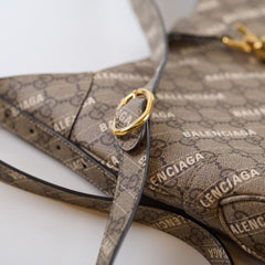 Gucci x Balenciaga Medium The Hacker Project Jackie GG supreme Canvas Hobo bag Beige