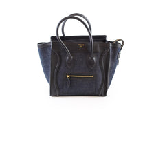 Celine Luggage Denim Black Micro