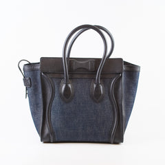 Celine Luggage Denim Black Micro
