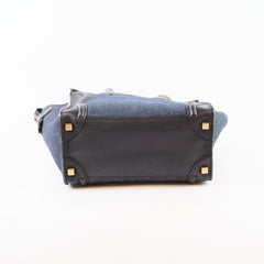 Celine Luggage Denim Black Micro