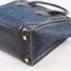 Celine Luggage Denim Black Micro