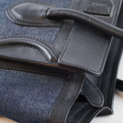 Celine Luggage Denim Black Micro