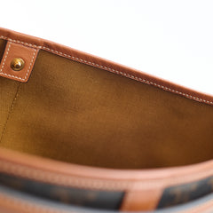 Celine Medium Triomphe Canvas Bucket Bag Calfskin Tan