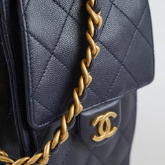 Chanel 25 Small Caviar Navy (Microchipped)