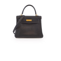 Hermes Kelly 25 Black GHW Togo C Stamp