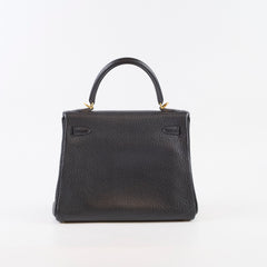 Hermes Kelly 25 Black GHW Togo C Stamp
