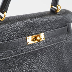 Hermes Kelly 25 Black GHW Togo C Stamp