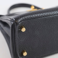 Hermes Kelly 25 Black GHW Togo C Stamp