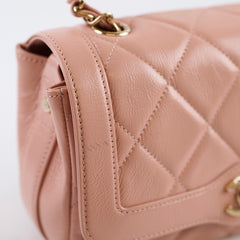 Chanel Light Pink Distressed Glazed Calfskin Seasonal Flap