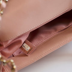 Chanel Light Pink Distressed Glazed Calfskin Seasonal Flap