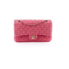 Chanel Medium Tweed Pink Classic Flap