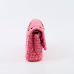 Chanel Medium Tweed Pink Classic Flap