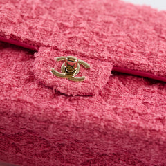 Chanel Medium Tweed Pink Classic Flap