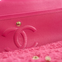 Chanel Medium Tweed Pink Classic Flap
