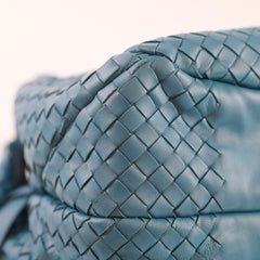 Bottega Venetta Medium Intrecciato Campana Hobo Bag Blue