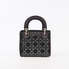 Dior Christian Dior Mini Lady Dior Satin Crystal Black