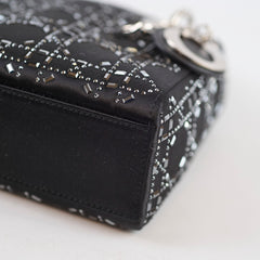 Dior Christian Dior Mini Lady Dior Satin Crystal Black