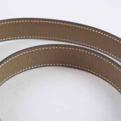 Hermes H Au Carre Twist 24mm Belt Noir/Etoupe Size 75