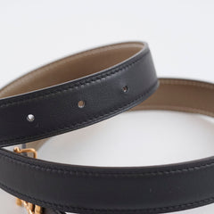 Hermes H Au Carre Twist 24mm Belt Noir/Etoupe Size 75