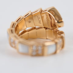 Bvlgari Serpenti Viper Ring Rose Gold Mother Of Pearl