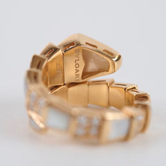 Bvlgari Serpenti Viper Ring Rose Gold Mother Of Pearl