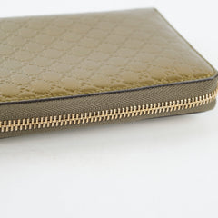 Gucci GG Pattern Long Wallet Patent Metallic Bronze