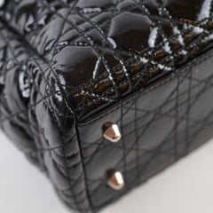 Dior Cannage Tote Black Patent